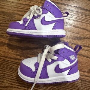 Jordan Kids Purple and White Sneakers, size 4C